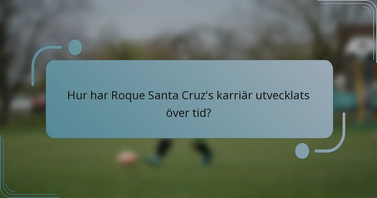 Hur har Roque Santa Cruz's karriär utvecklats över tid?