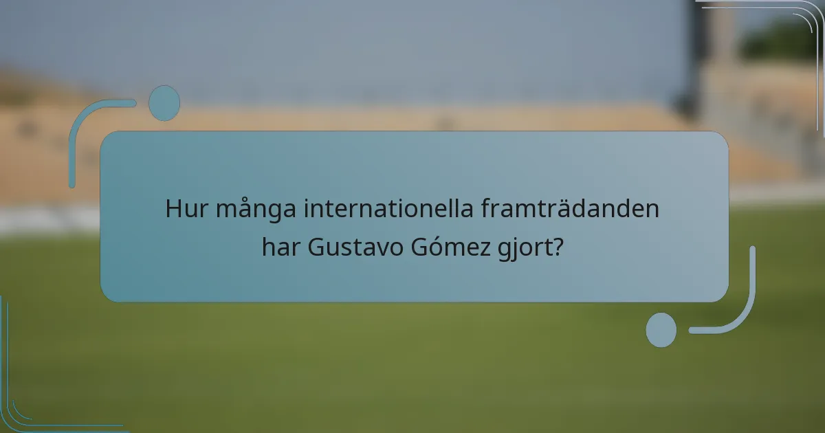 Hur många internationella framträdanden har Gustavo Gómez gjort?