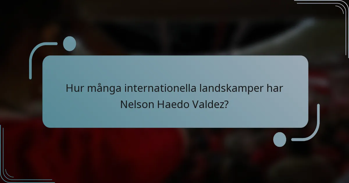 Hur många internationella landskamper har Nelson Haedo Valdez?