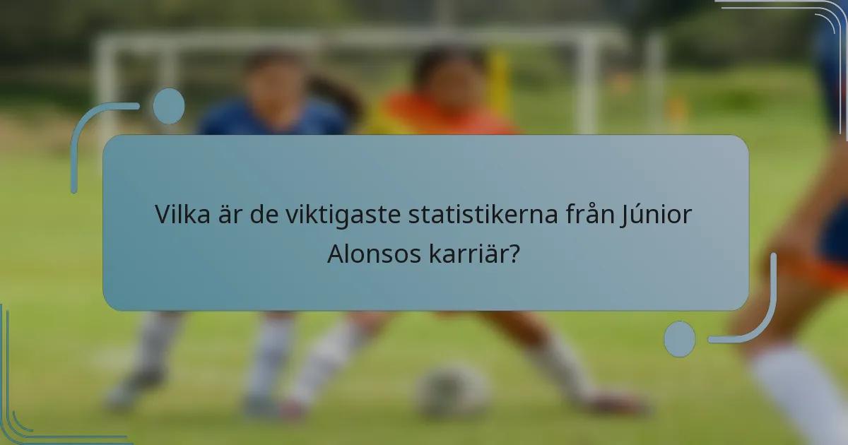 Vilka är de viktigaste statistikerna från Júnior Alonsos karriär?