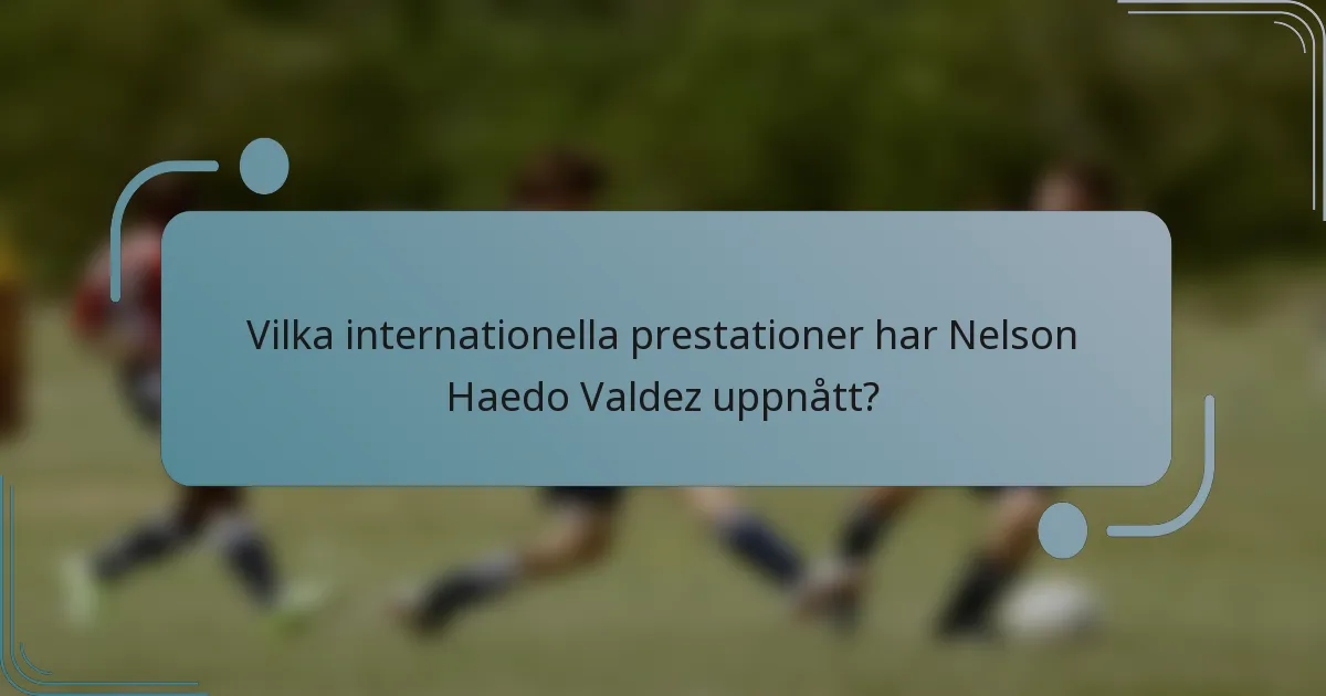 Vilka internationella prestationer har Nelson Haedo Valdez uppnått?