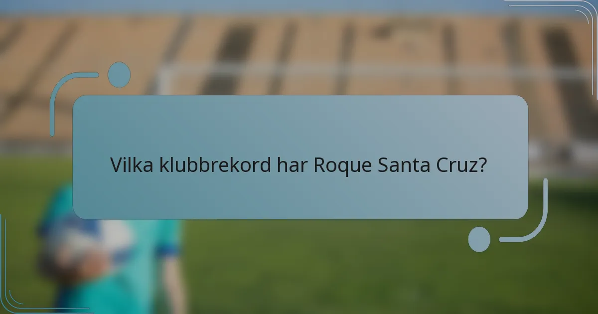 Vilka klubbrekord har Roque Santa Cruz?