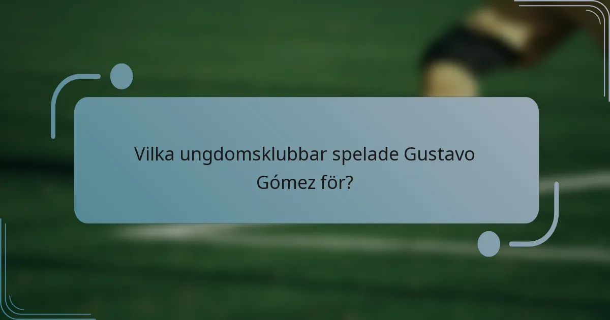 Vilka ungdomsklubbar spelade Gustavo Gómez för?