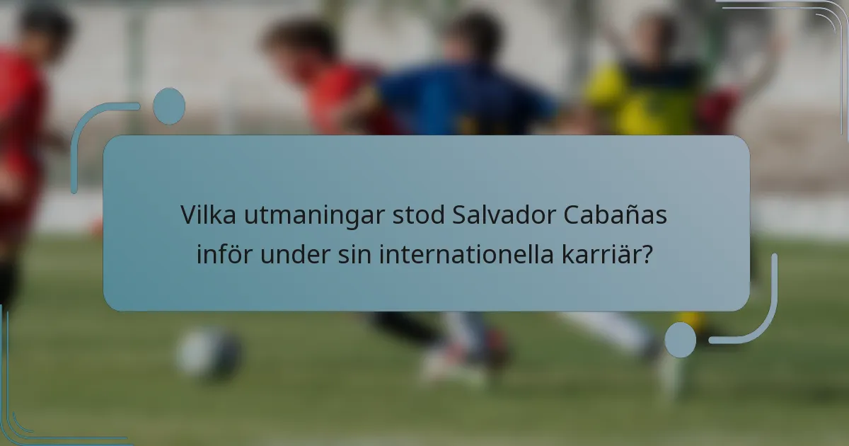 Vilka utmaningar stod Salvador Cabañas inför under sin internationella karriär?